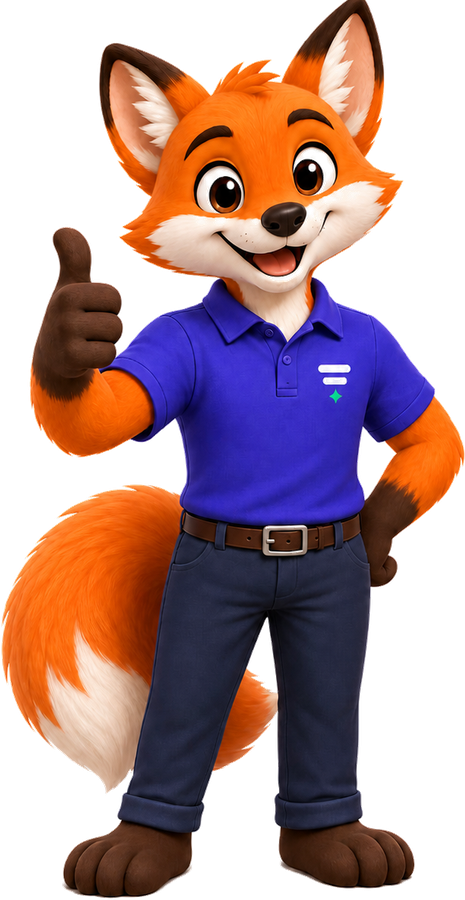 Mascote Resulta fazendo joinha ao lado do celular